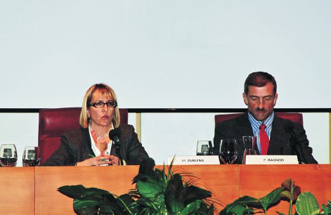 Il convegno ad Aosta: l’Assessore Manuela Zublena e Paolo Bagnod.