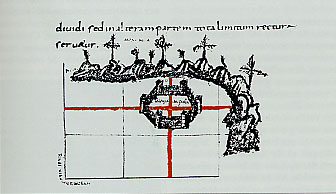 Documento cartografico riproducente la forma di una Colonia Augusta.