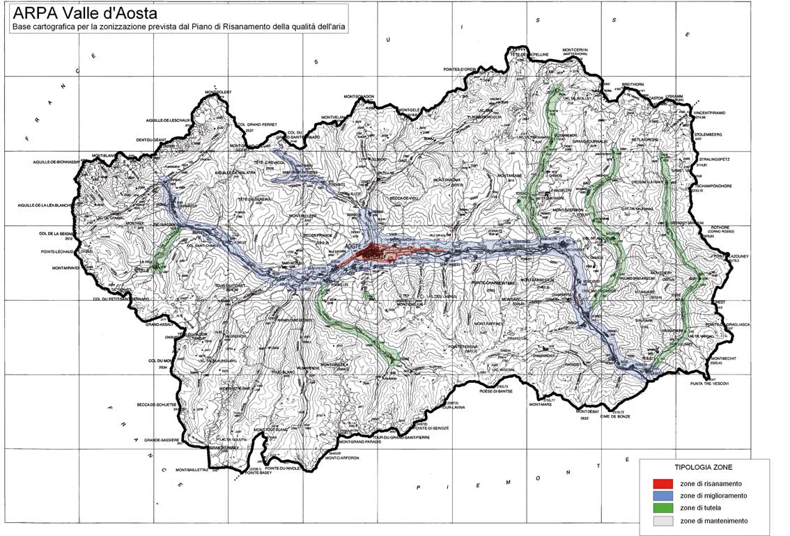 Figura 1: mappa della zonizzazione, con relativa base cartografica CTR.