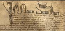 Formule d'invocation dans un acte di fidlit de 1464 (Fonds Cogne II, 14)
