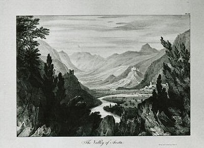 The Valley of Aosta. Lithographie de W. Linton (1832) (ASBC)