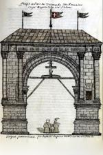 Dessin de l'Arc d'Auguste, Saint-Voût, par J.-B. De Tillier (XVIIIe s.)